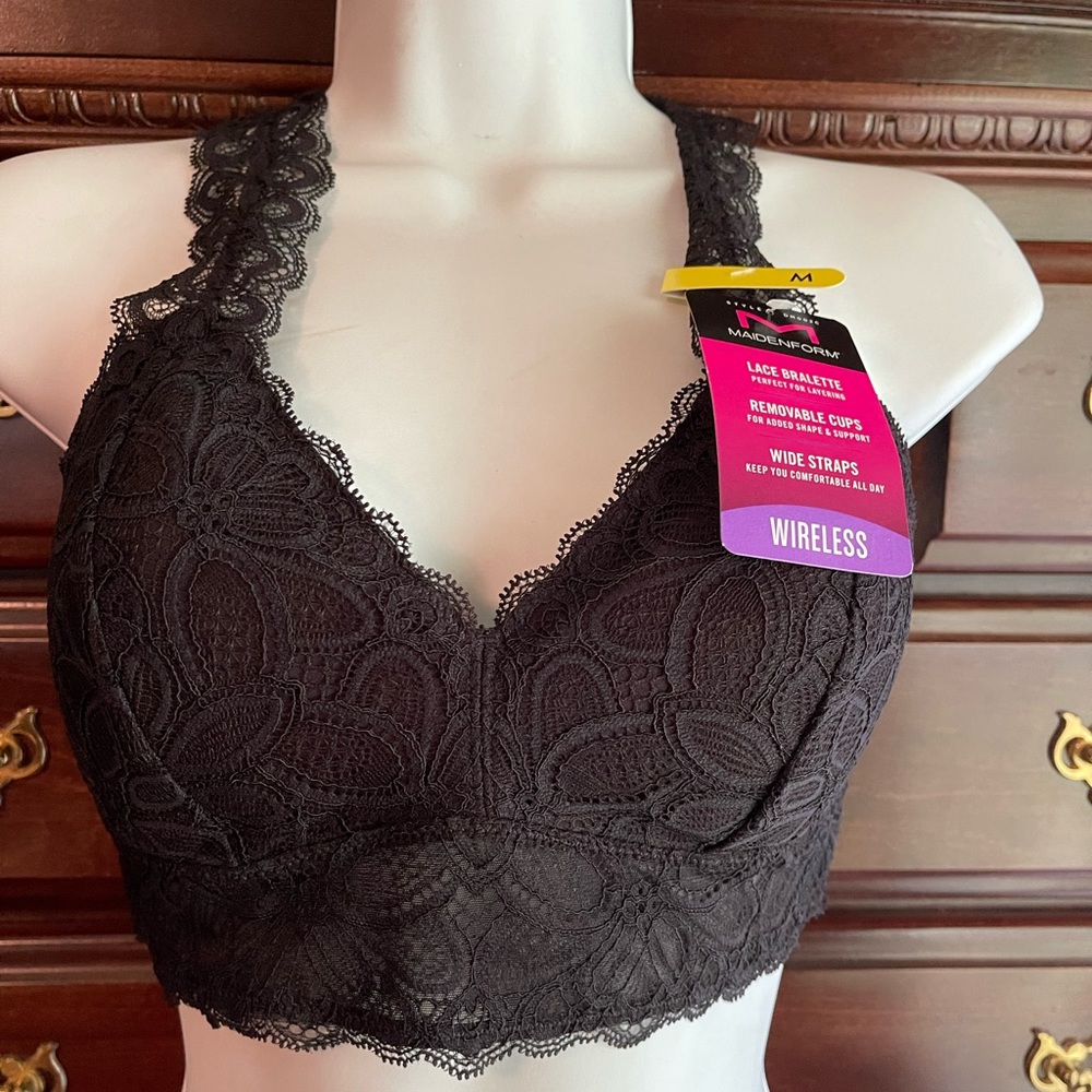 Maidenform black lace bra medium new with tags!